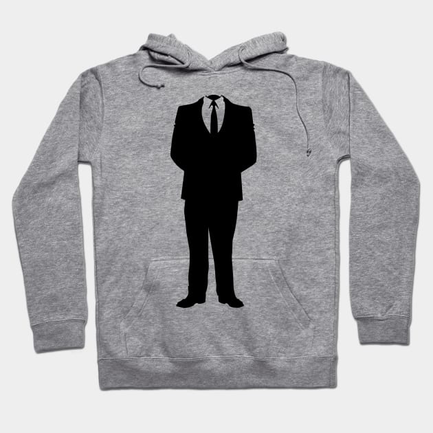 Anonymous Headless Suit Man Silhouette Hoodie by AustralianMate